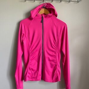 Tuff Athletics Women's Lightweight Pink Athletic Zip Up Hoodie Jacket Medium